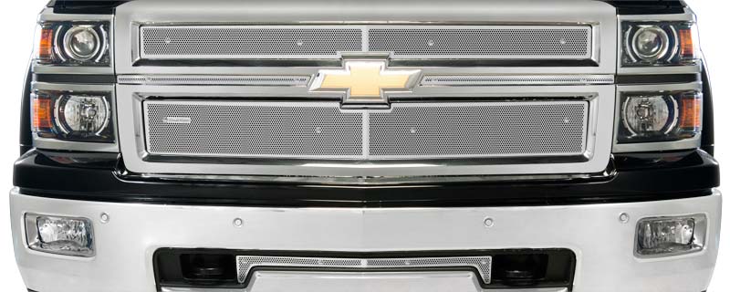 2014-2015 Chev Silverado 1500 Honeycomb Grill Without Badge,Without Licence Plate, With Tow Hooks, Bumper Screen Included