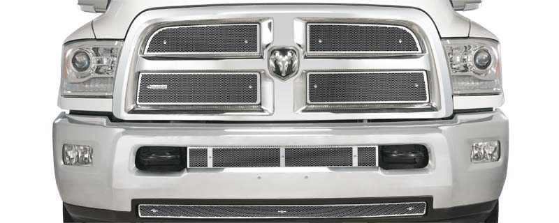 2013-2017 Dodge Ram 2500-3500 Chrome Perforated Grill, Bumper Screen Included