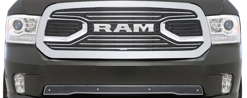 2015-2018 Ram 1500 Billet Port Grille with Ram Badge, Upper Screen Only