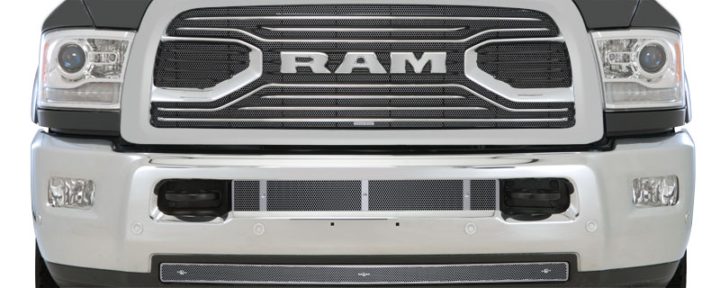 2016-2018 Dodge Ram 2500-3500 Billet Port Grille with Ram Badge, Bumper Screen Included