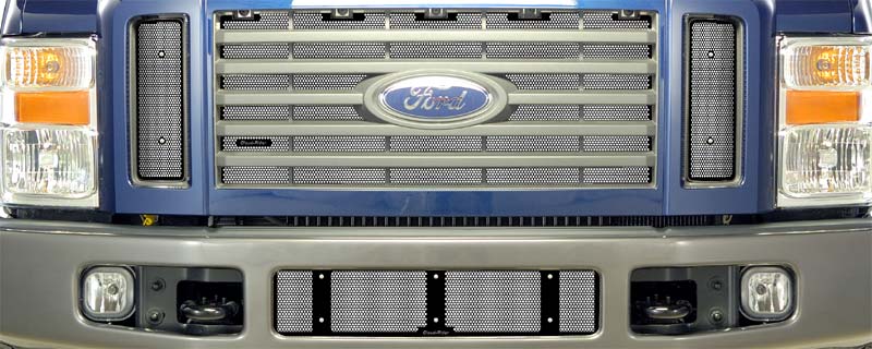 2008-2010 Ford F250-450 Super Duty Sport (Billet-Style Grill) Bumper Screen Included - Without Licence Plate