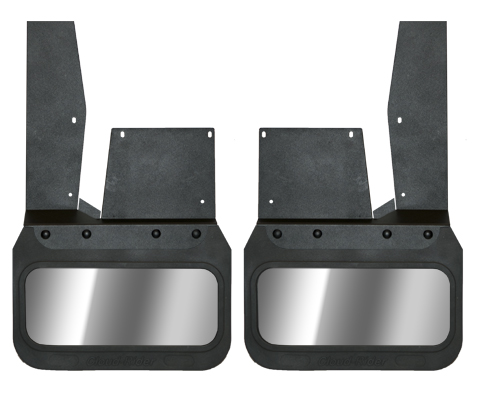 2020-2024 GMC Sierra 2500/3500 Front Kickback - Black Powdercoated Steel, 14" Advantage Flap with Stainless Insert