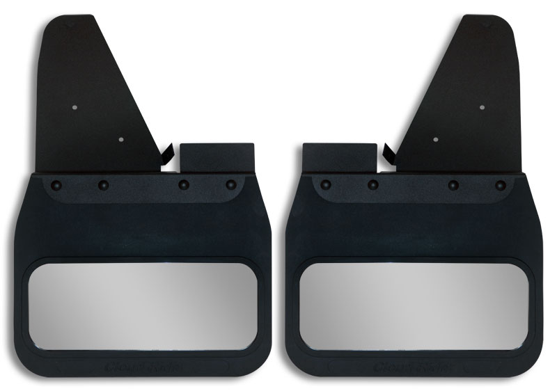 2017-2024 Ford F250-350 Super Duty Front Kickback - Black Powdercoated Steel, 14" Advantage Flap with Stainless Insert
