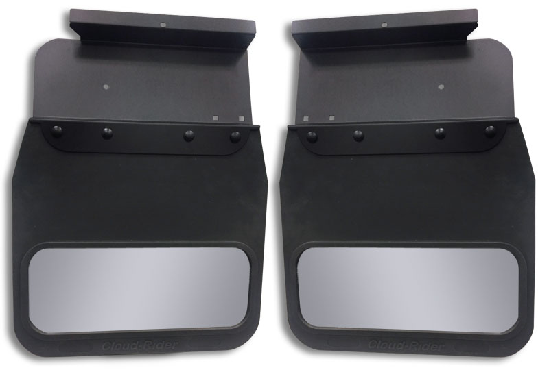 2017-2025 Ford F250-350 Super Duty Rear Kickback (Single Wheel) - Black Powdercoated Steel, 14" Advantage Flap with Stainless Insert