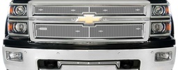 [24-1056] 2014-2015 Chev Silverado 1500 Honeycomb Grill Without Badge,Without Licence Plate, With Tow Hooks, Bumper Screen Included