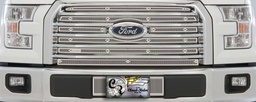 [24-4309] 2015-2017 Ford F150 XLT (Billet Grill), Without Appearance Package, With Licence Plate, Without Block Heater, Bumper Screen Included