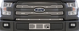 [24-4318] 2015-2017 Ford F150 Lariat & King Ranch (3 Bar Grill), Without Appearance Package, Without Technology Package, Without Licence Plate, With Block Heater, Bumper Screen Included