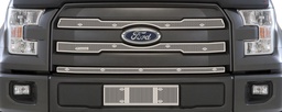 [24-4319] 2015-2017 Ford F150 Lariat & King Ranch (3 Bar Grill), Without Appearance Package, Without Technology Package, Without Licence Plate, Without Block Heater, Bumper Screen Included