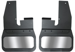 [810-3002F] 2019-2024 Dodge Ram 2500/3500 Front Kickback - Black Powdercoated Steel, 14" Advantage Flap with Stainless Insert