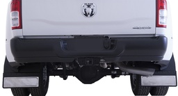 [812-3002R] 2019-2024 Ram 3500 Dually Kickback - Black Powdercoated Steel, 20" Fusion Flap with Stainless Insert